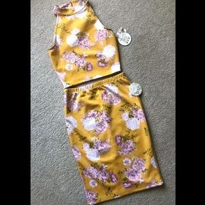 Jolie & Joy FCT with Love Yellow Floral Skirt & Halter Top Set